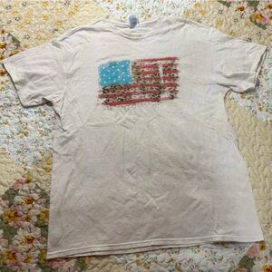 Delta White Tee with American Flag Graphic